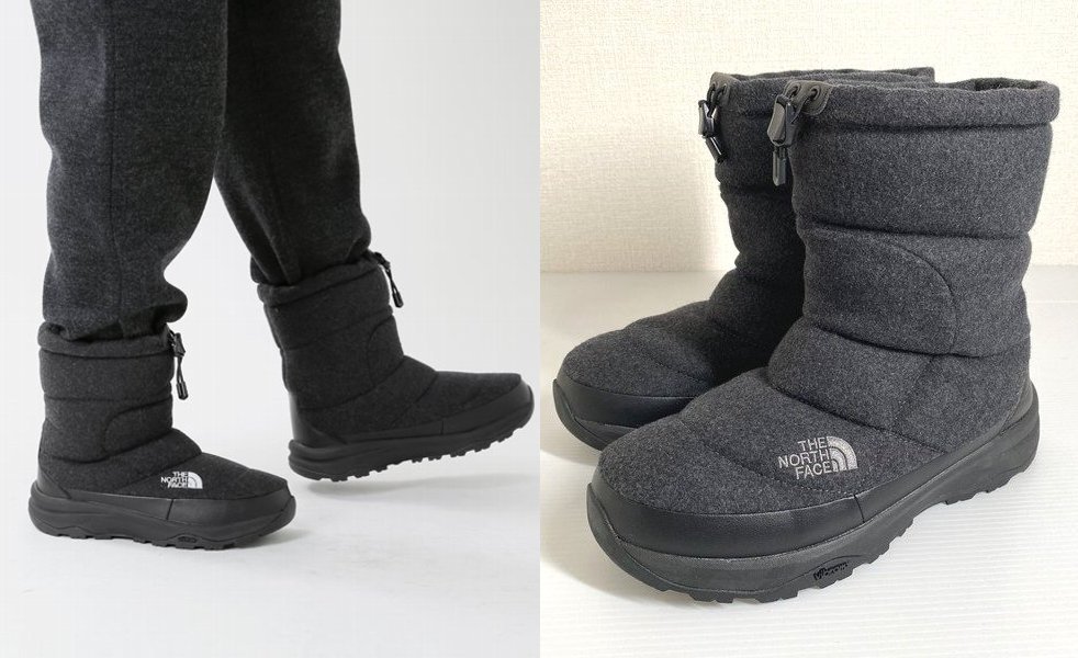 【27cm 美品】THE NORTH FACE ノースフェイス Nuptse Bootie Wool 5 ヌプシブーティー ウール チャコールグレー ショートブーツ_画像1