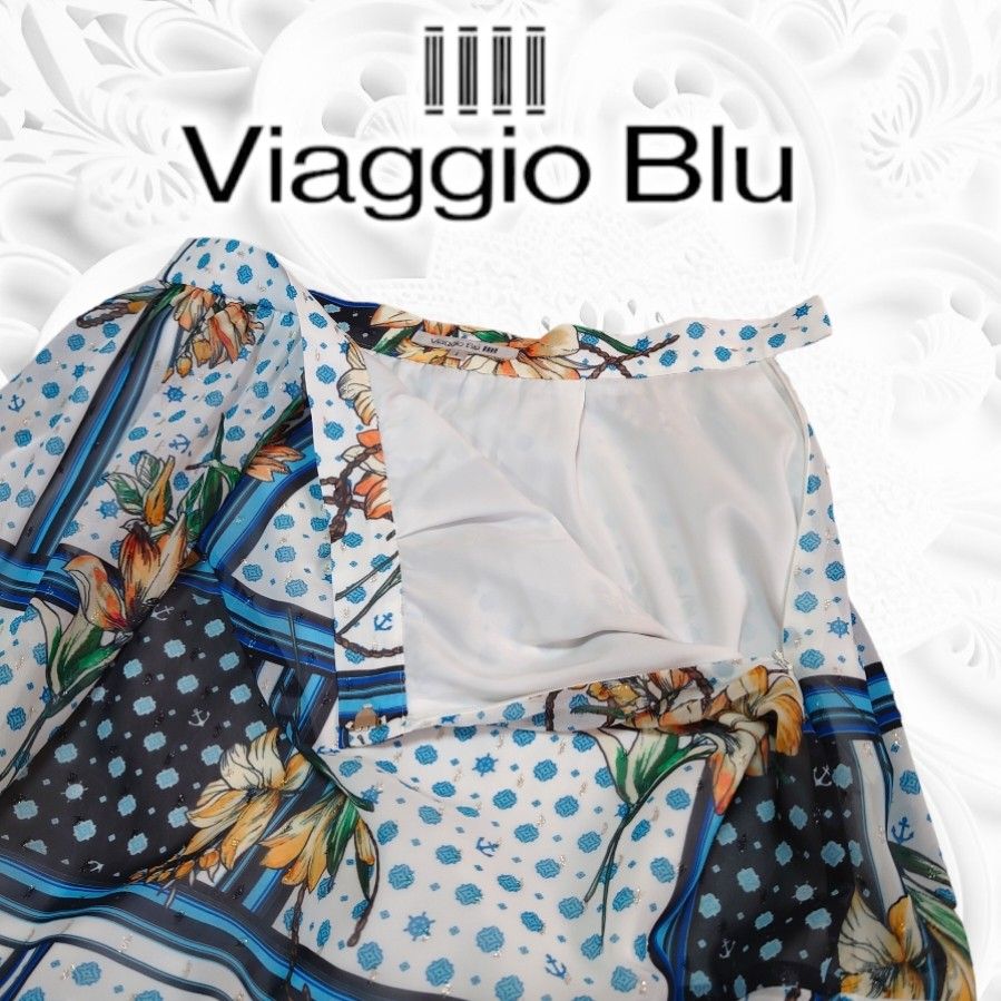 【極美品】Viaggio  Blu ビアッジョブルー フラワープリントスカート