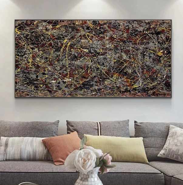 G458 ジャクソン・ポロック Jackson Pollock 特大サイズ キャンバスアートポスター 60×120cm イラスト インテリア 雑貨 海外製 枠なし Ｃ_画像1