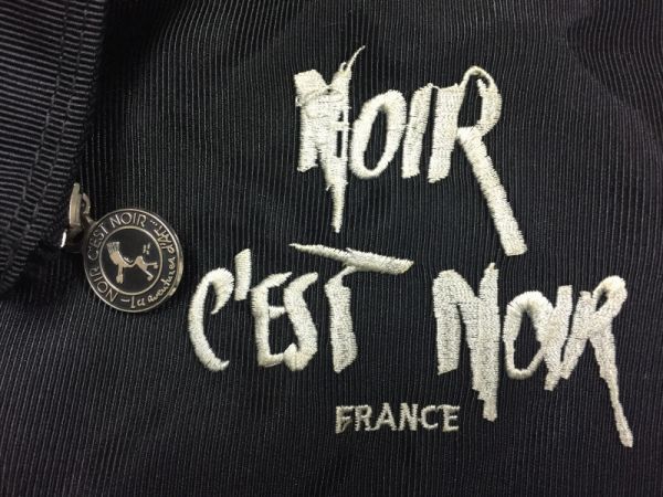 NOIR CES'T NOIR FRANCE レトロ モード エレガント トラッド 刺繍 レジャー 旅行 大判 トートバッグ ハンドバッグ 男女兼用 黒_画像2