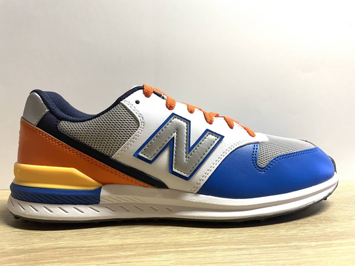 未使用 24.5cm D ニューバランス ゴルフシューズ UGS996BO ブルー/オレンジ new balance