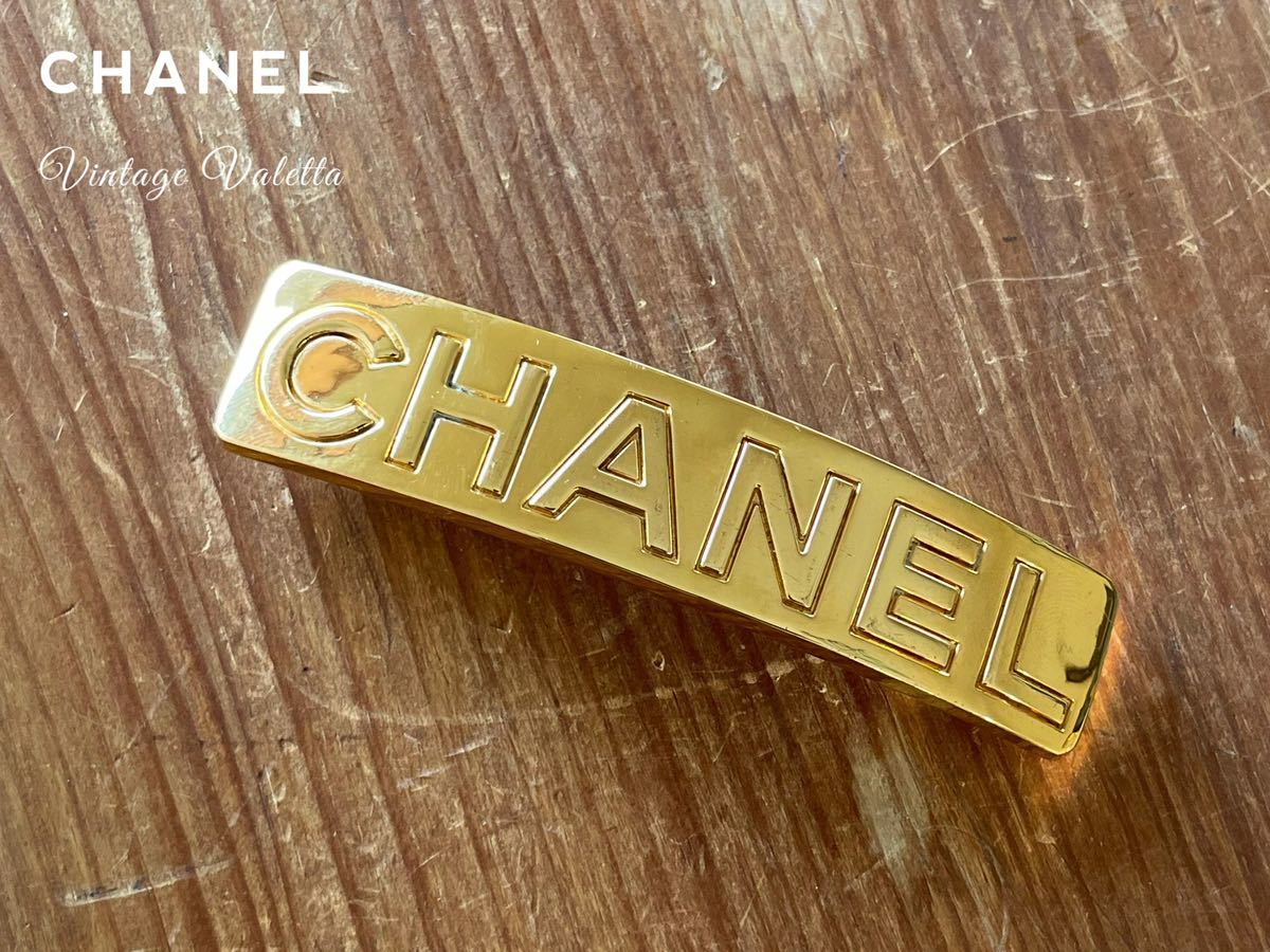 APS193】CHANEL シャネル ヴィンテージ ゴールド バレッタ-