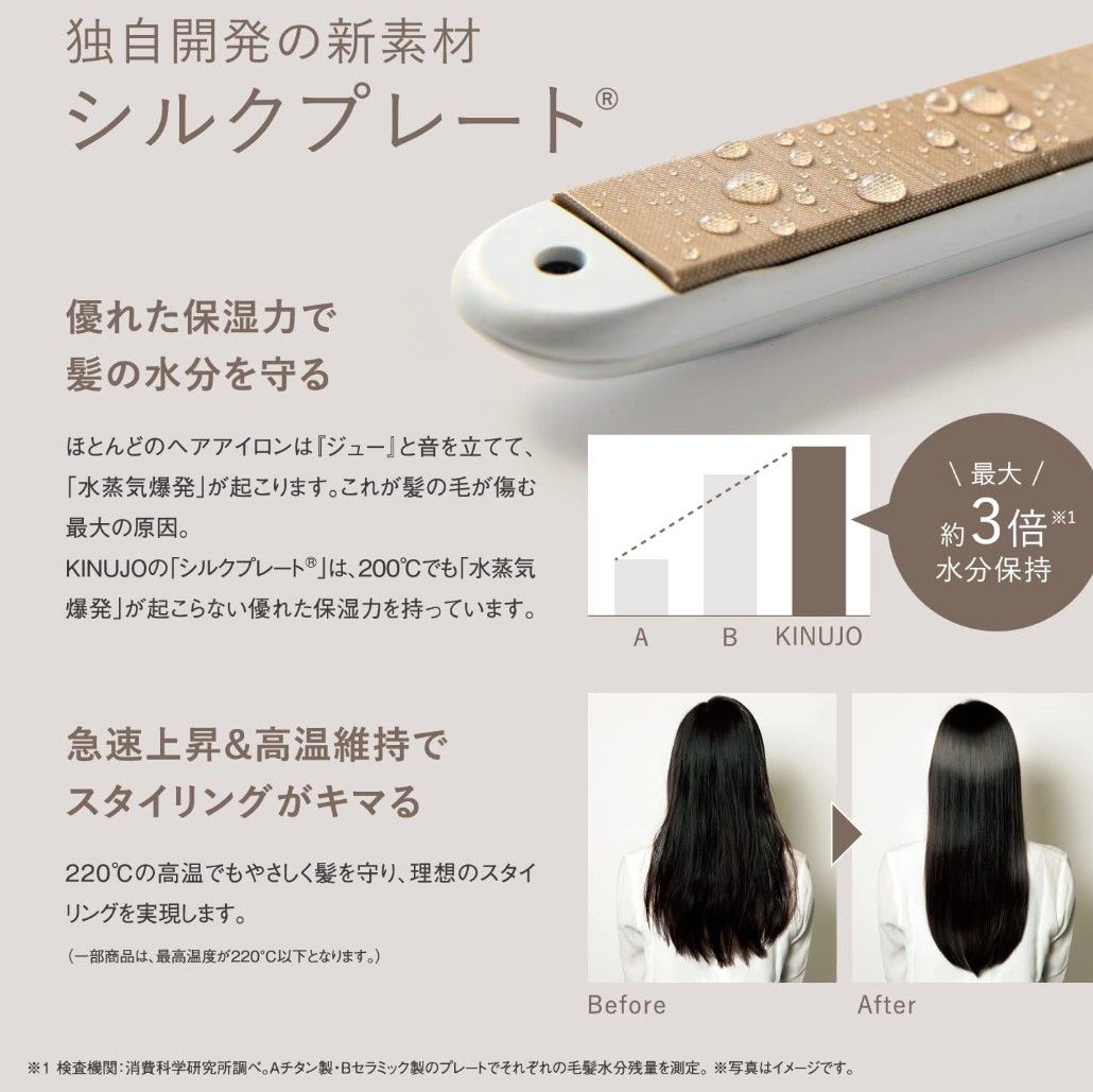 新品未開封】LM-125ストレートヘアアイロン絹女 KINUJO パールホワイト