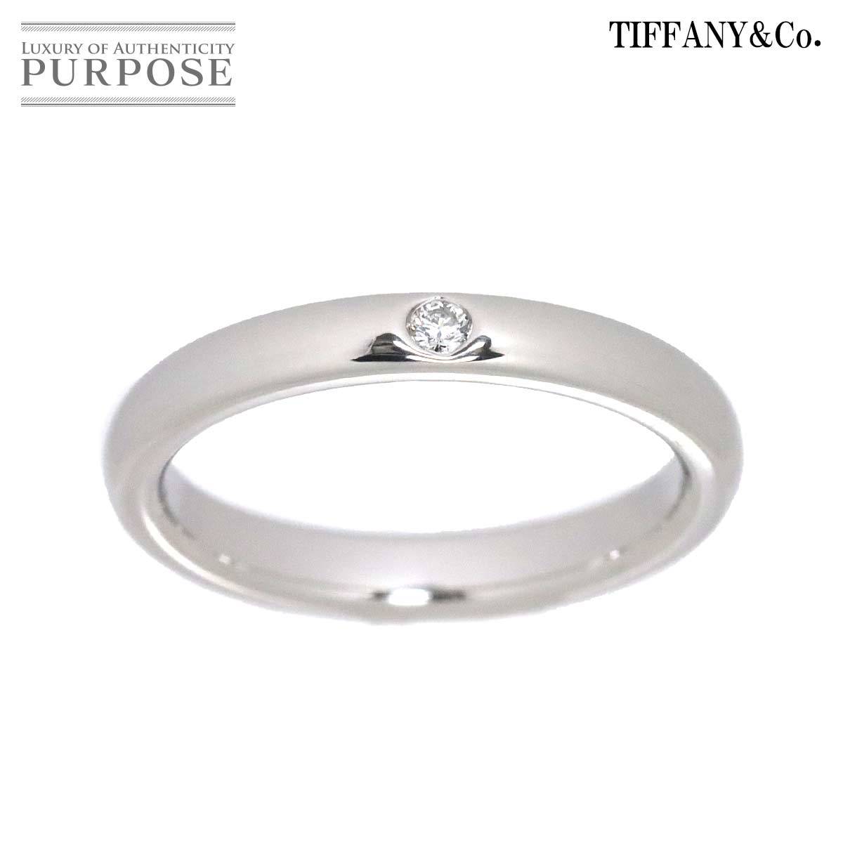 ティファニー TIFFANY&Co. スタッキング バンド 8号 リング ダイヤ 1P Pt プラチナ 指輪 Stacking Band Ring 90192633