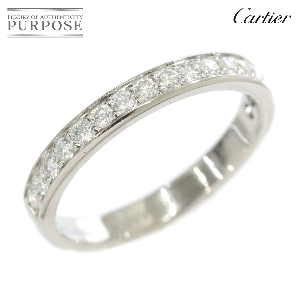 カルティエ Cartier 1895 クラシック #48 リング ハーフ ダイヤ Pt プラチナ 指輪 Diamond Ring【証明書付き】 90187285