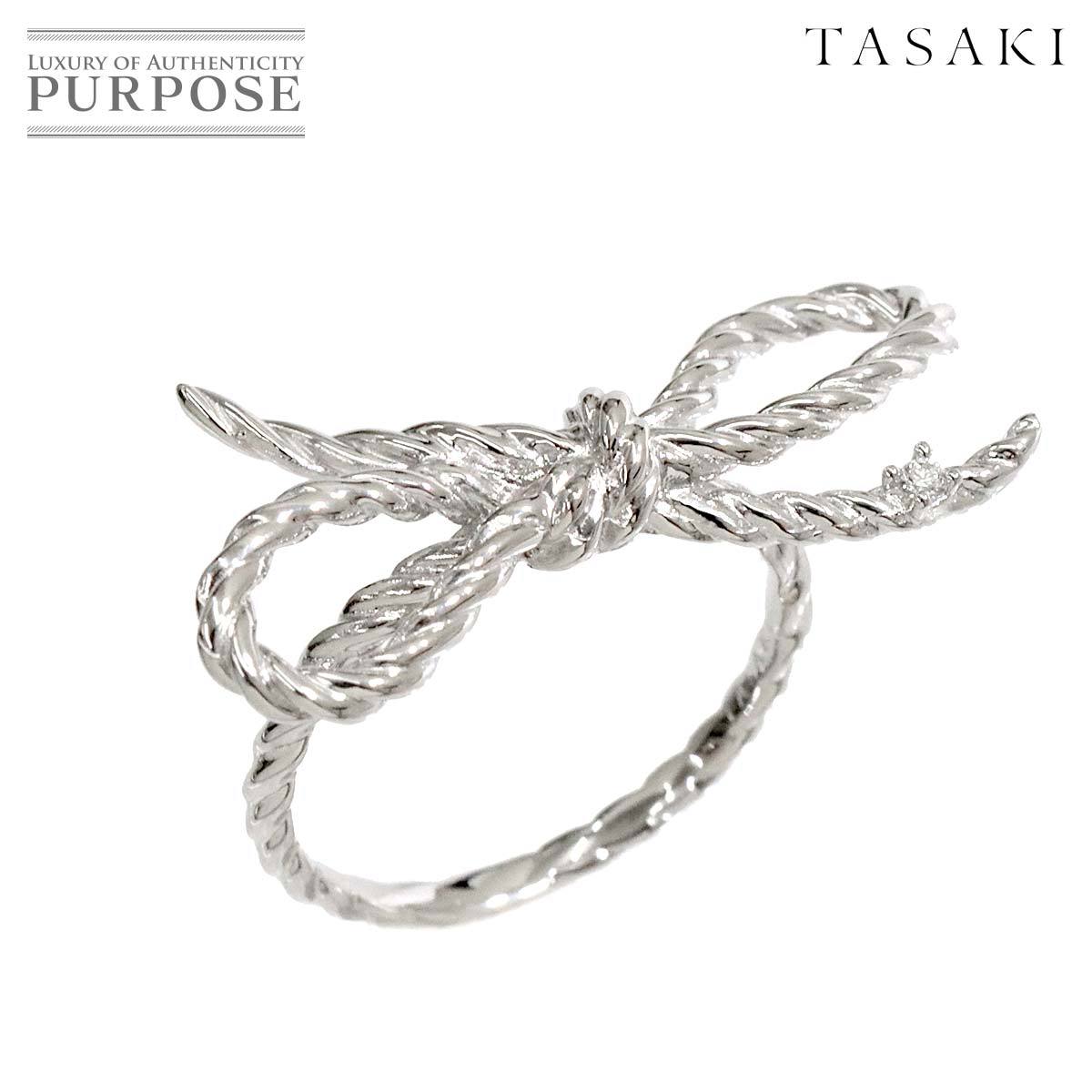 タサキ TASAKI 9号 リング ダイヤ 0.01ct K18 WG ホワイトゴールド 750
