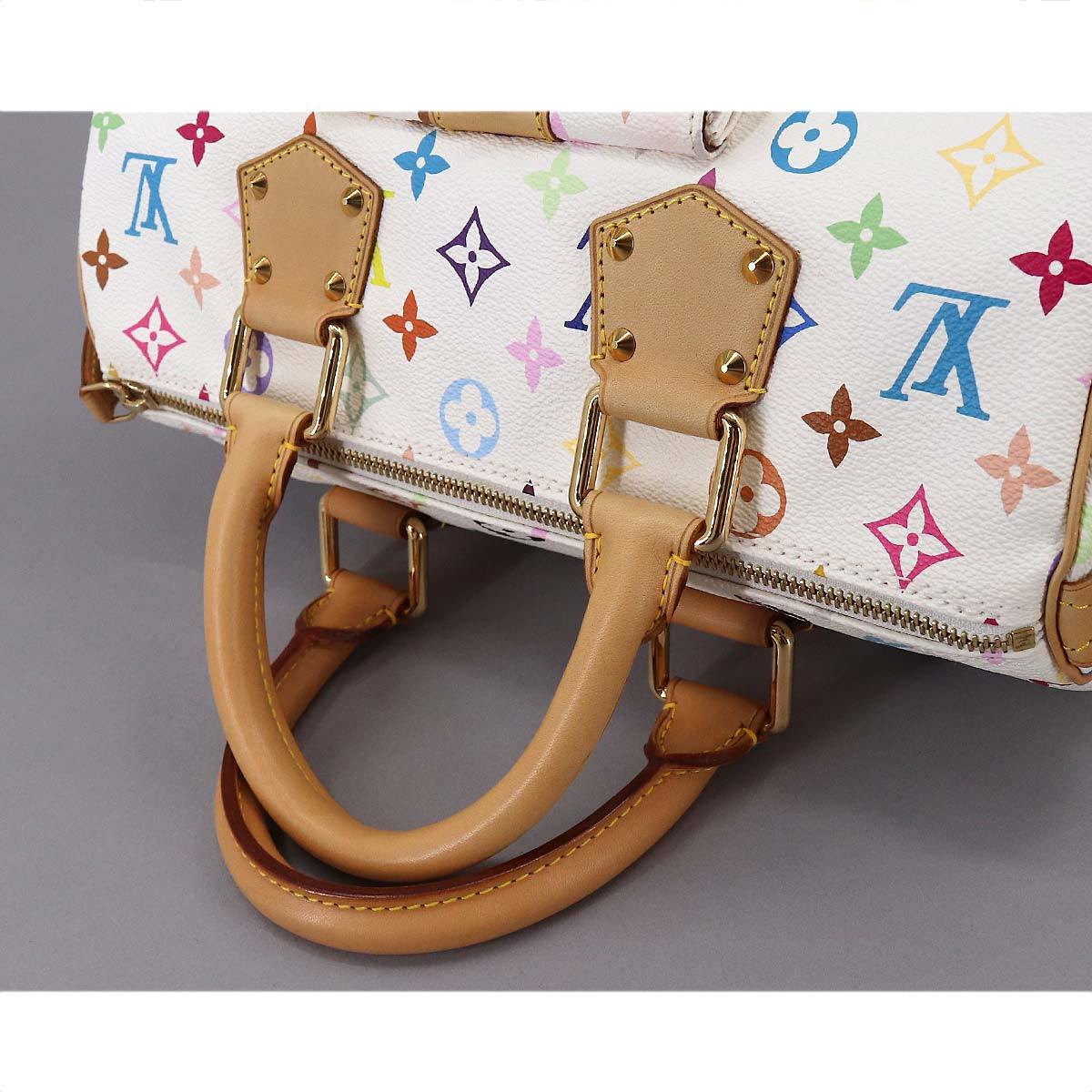 新品同様 ルイ ヴィトン LOUIS VUITTON モノグラム マルチカラー スピーディ 30 ハンド バッグ ブロン M92643 ゴールド 金具 90195740_画像5