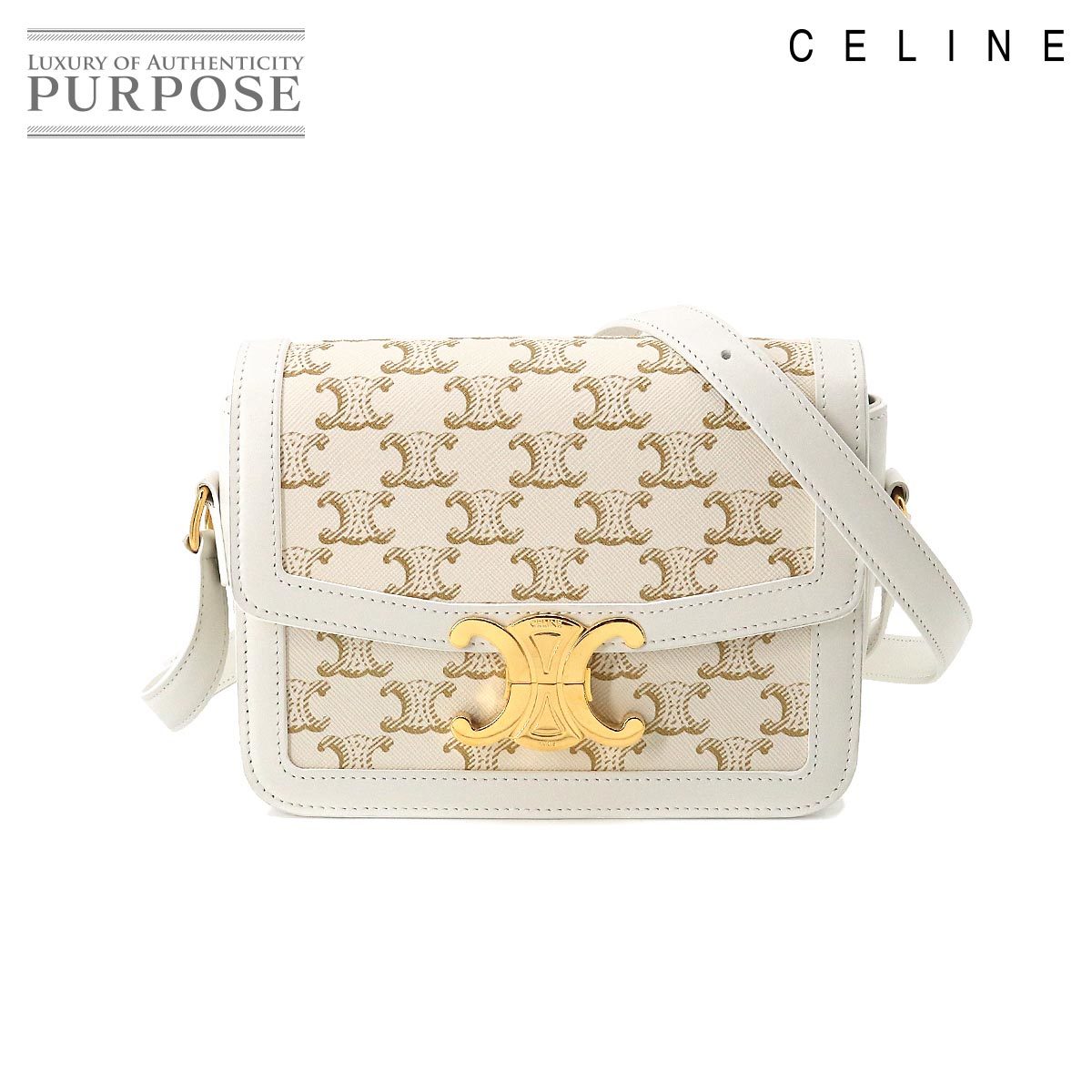 【初売り】 未使用 展示品 セリーヌ CELINE ティーン トリオンフ ショルダー バッグ PVC レザー ホワイト 188882DSS ゴールド 金具 90195717 ショルダーバッグ 【初売り】 未使用 展示品 セリーヌ CELINE ティーン トリオンフ ショルダー バッグ PVC レザー ホワイト 188882DSS ゴールド 金具 90195717 ショルダーバッグ