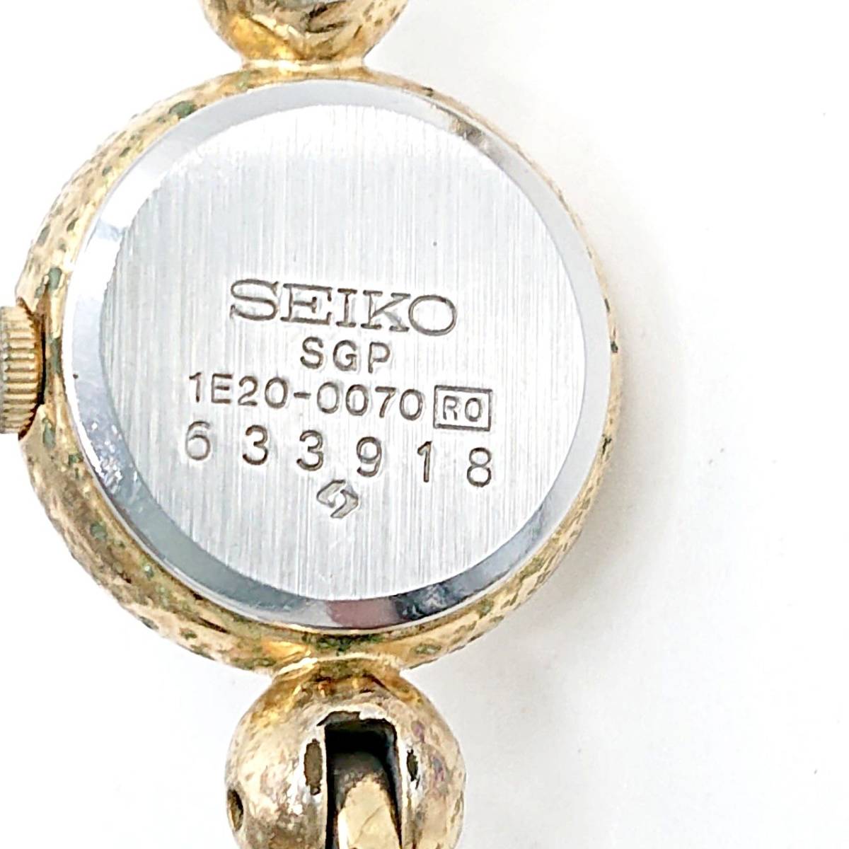 【電池切れ】SEIKO セイコー　レディース　クォーツ腕時計　ゴールド　1E20-0070　あまりコマ3_画像6