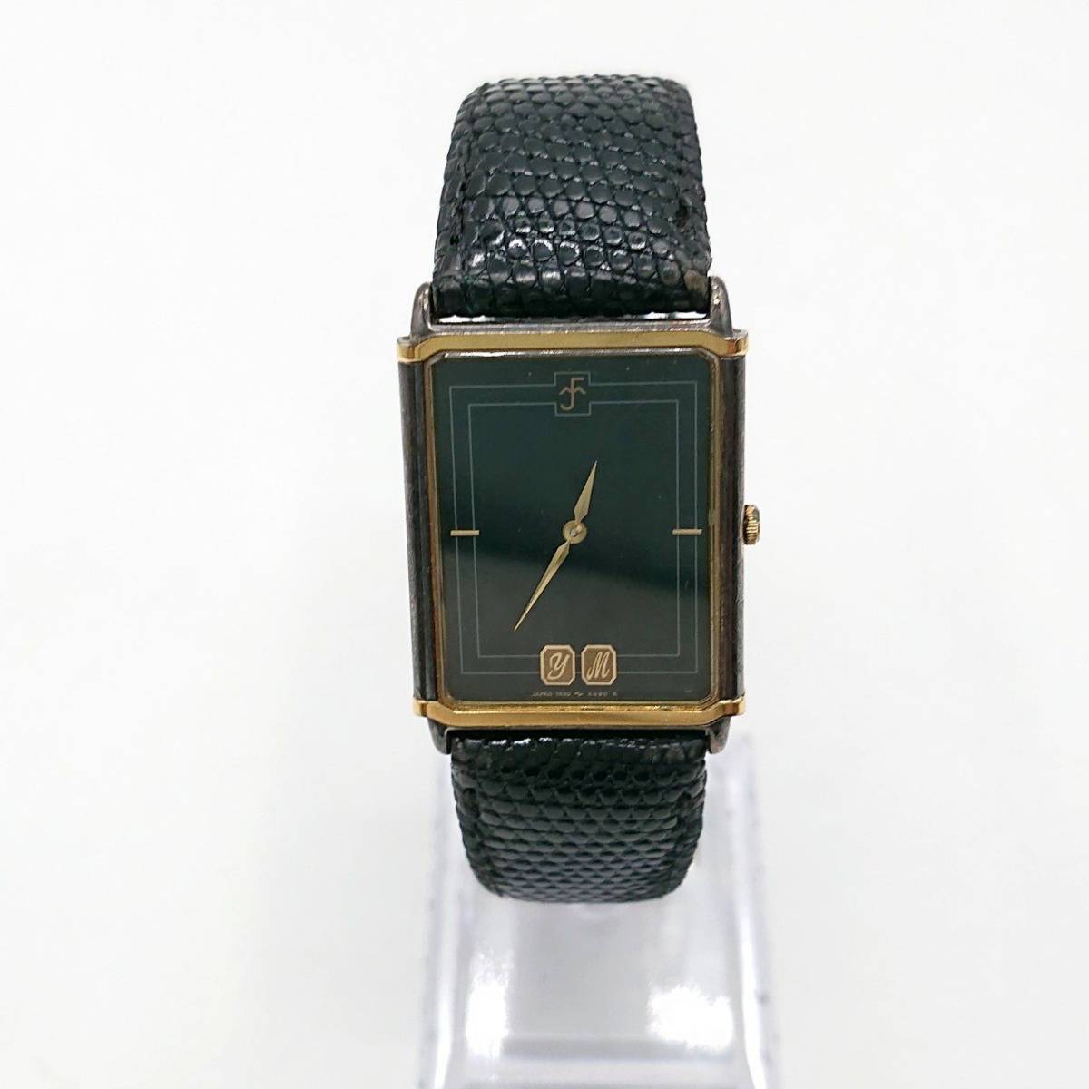 【電池切れ】SEIKO セイコー クォーツ 腕時計 黒文字盤 レザーベルト レディース 7430-5630 6D0448