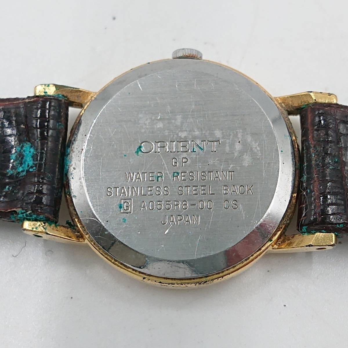 電池切れ】ORIENT オリエント クォーツ 腕時計 白文字盤 レザー 電池切れ】ORIENT オリエント クォーツ 腕時計 白文字盤 レザー