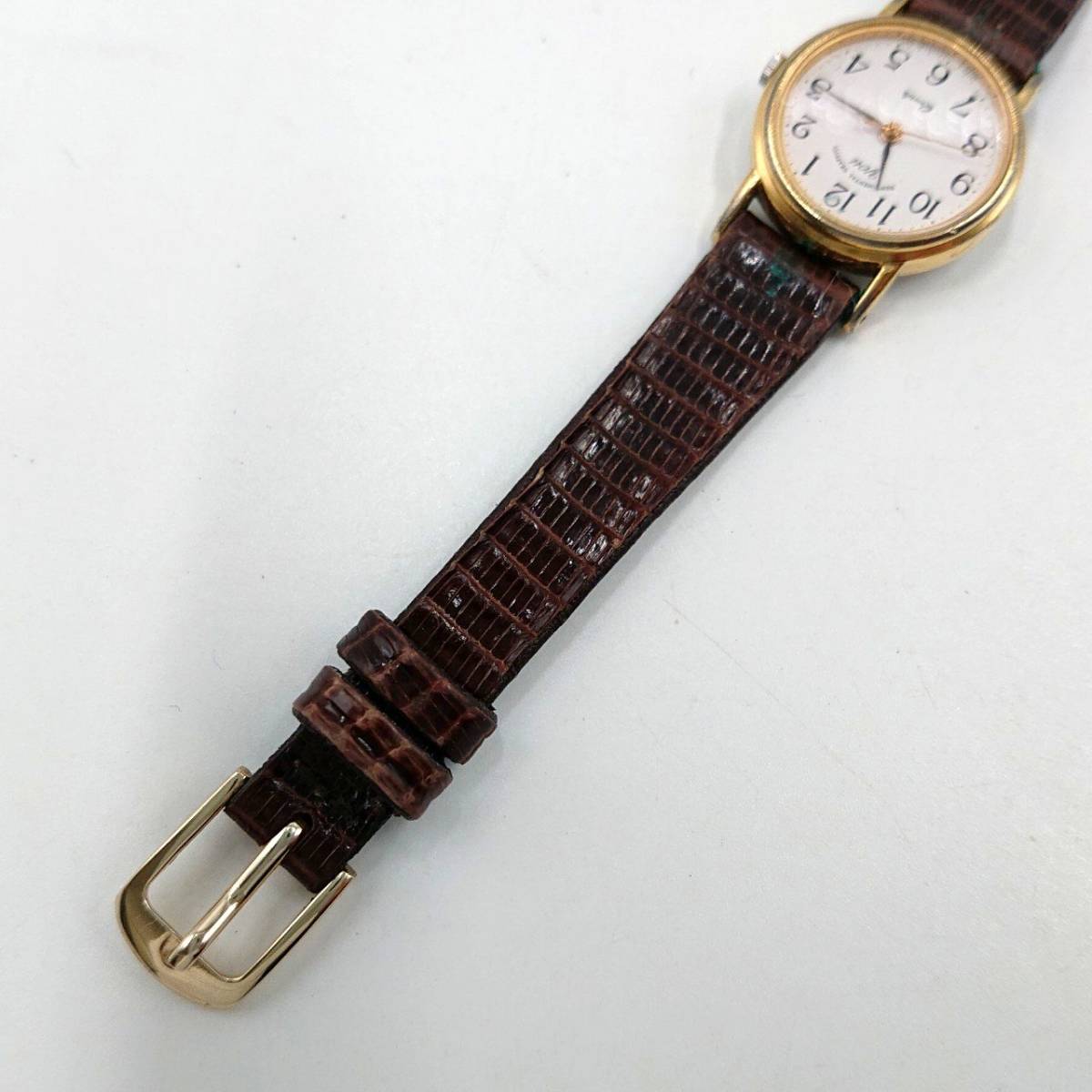 電池切れ】ORIENT オリエント クォーツ 腕時計 白文字盤 レザー 電池切れ】ORIENT オリエント クォーツ 腕時計 白文字盤 レザー
