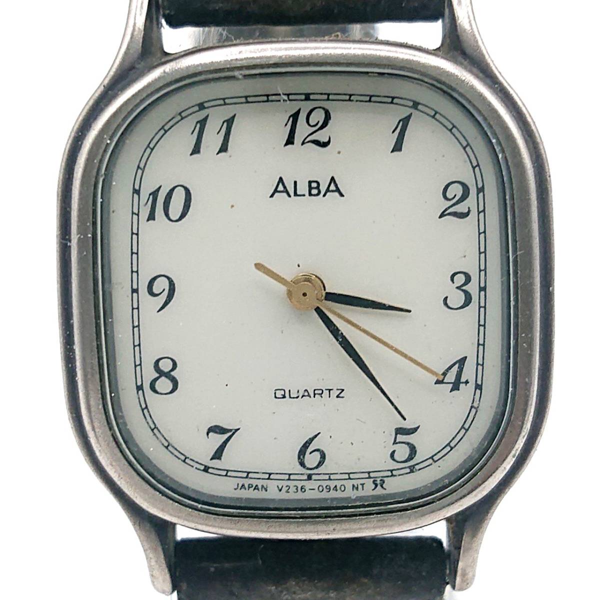 【電池切れ/リューズ欠損】SEIKO セイコー ALBA アルバ クォーツ 腕時計 白文字盤 レディース V236-5290_画像1