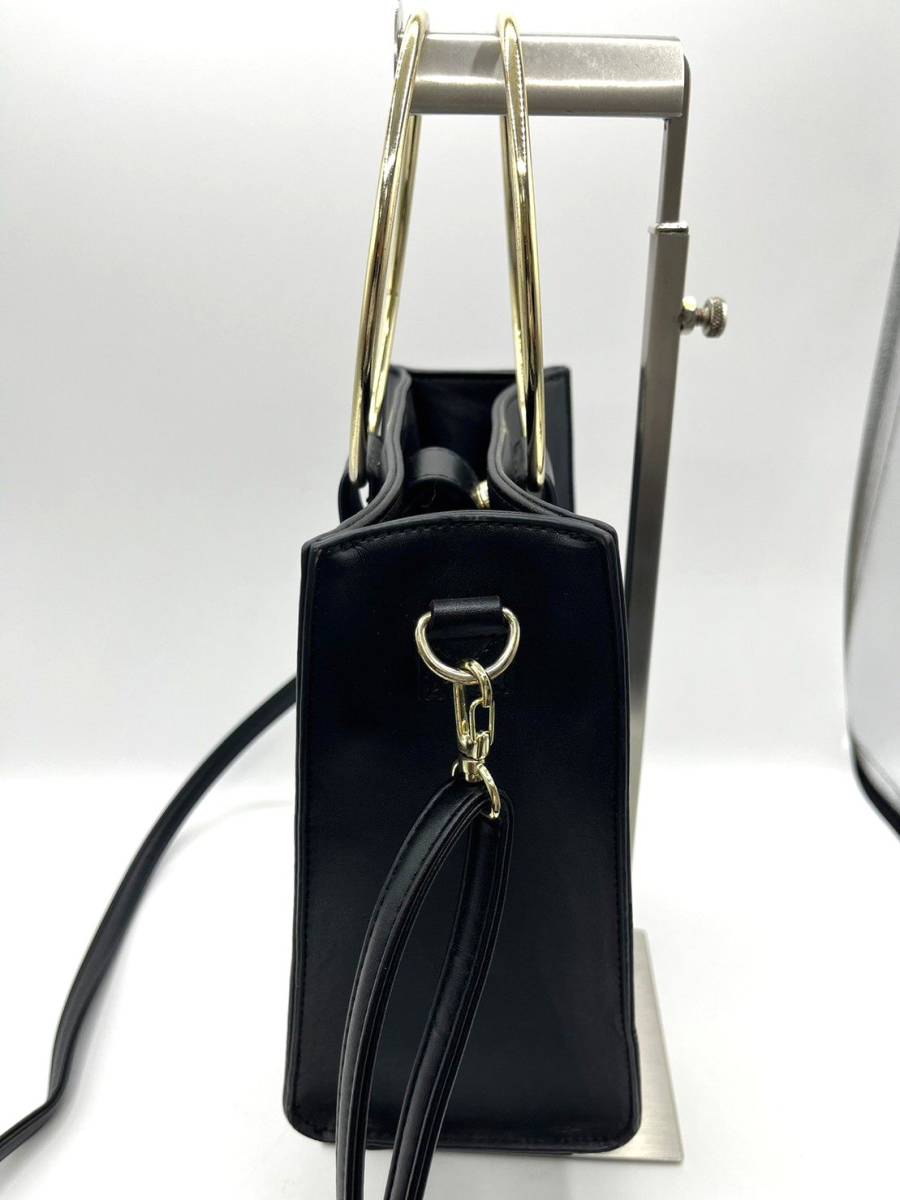 PU leather 2way shoulder bag black Steel steering wheel 