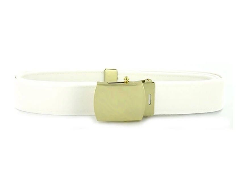 特価SALE！U.S.Navy 製服用 Belt & Buckle(記章無し) White CNT with 24k Gold Buckle & Tip 44" (Vanguard) 在庫限り_画像7