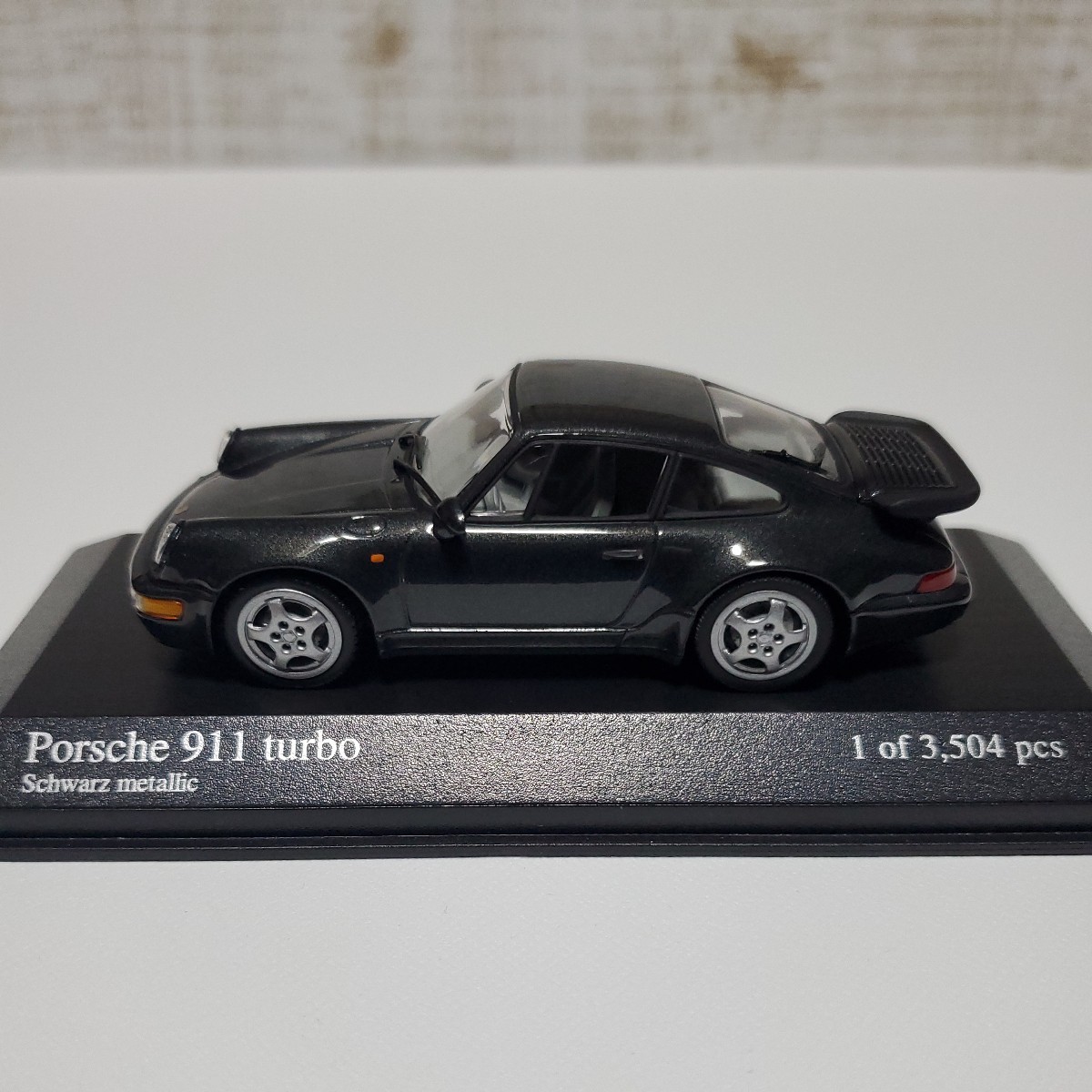 1/43 ミニチャンプス MINICHAMPS ミニカー/Porsche 911 turbo 1990 Schwarz metallic/ポルシェ 911 ターボ ブラックメタリック_画像1