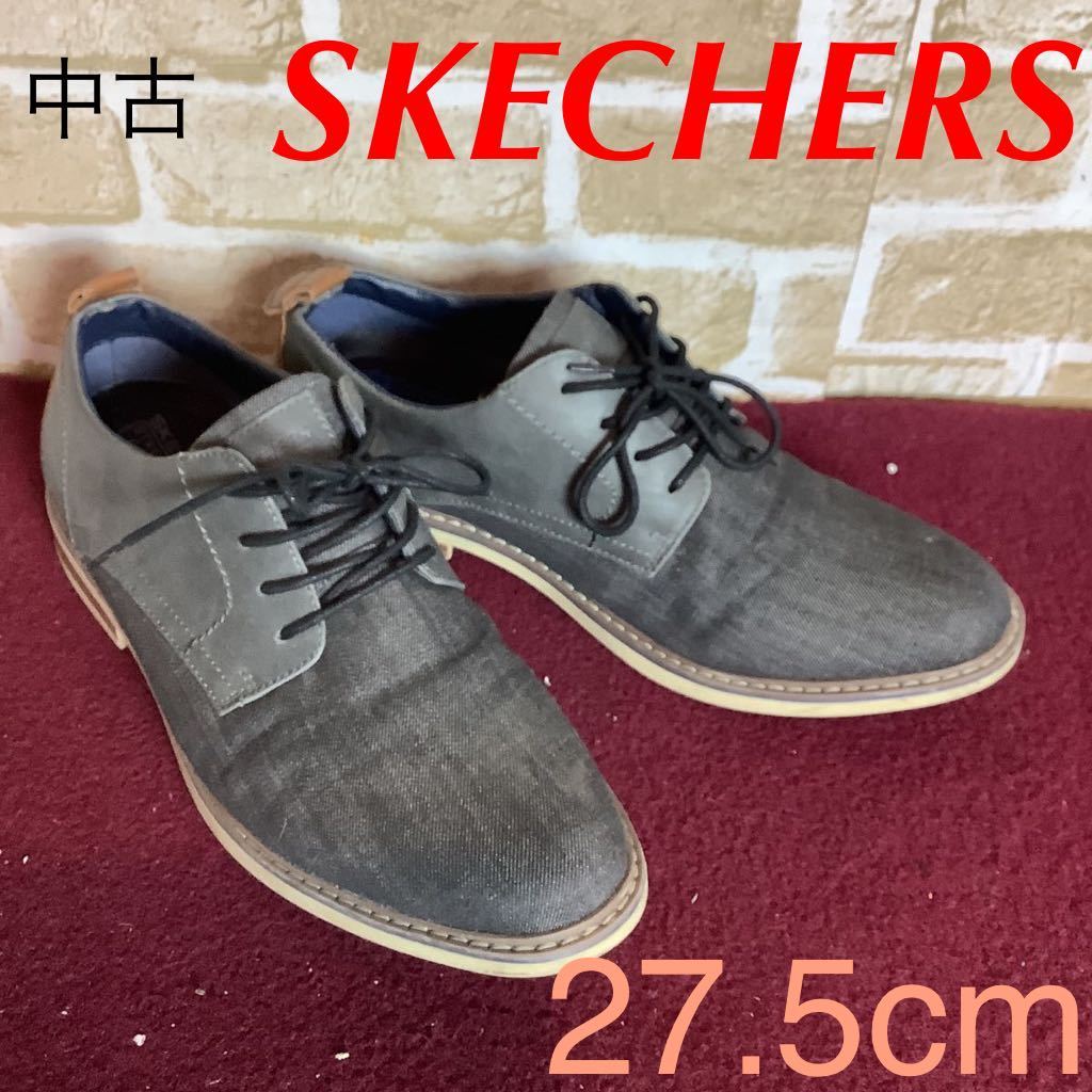 【売り切り!送料無料!】A-244 SKECHERS! デニムシューズ!27.5cm!グレー!カジュアルシューズ!通勤!おしゃれ!中古!_画像1