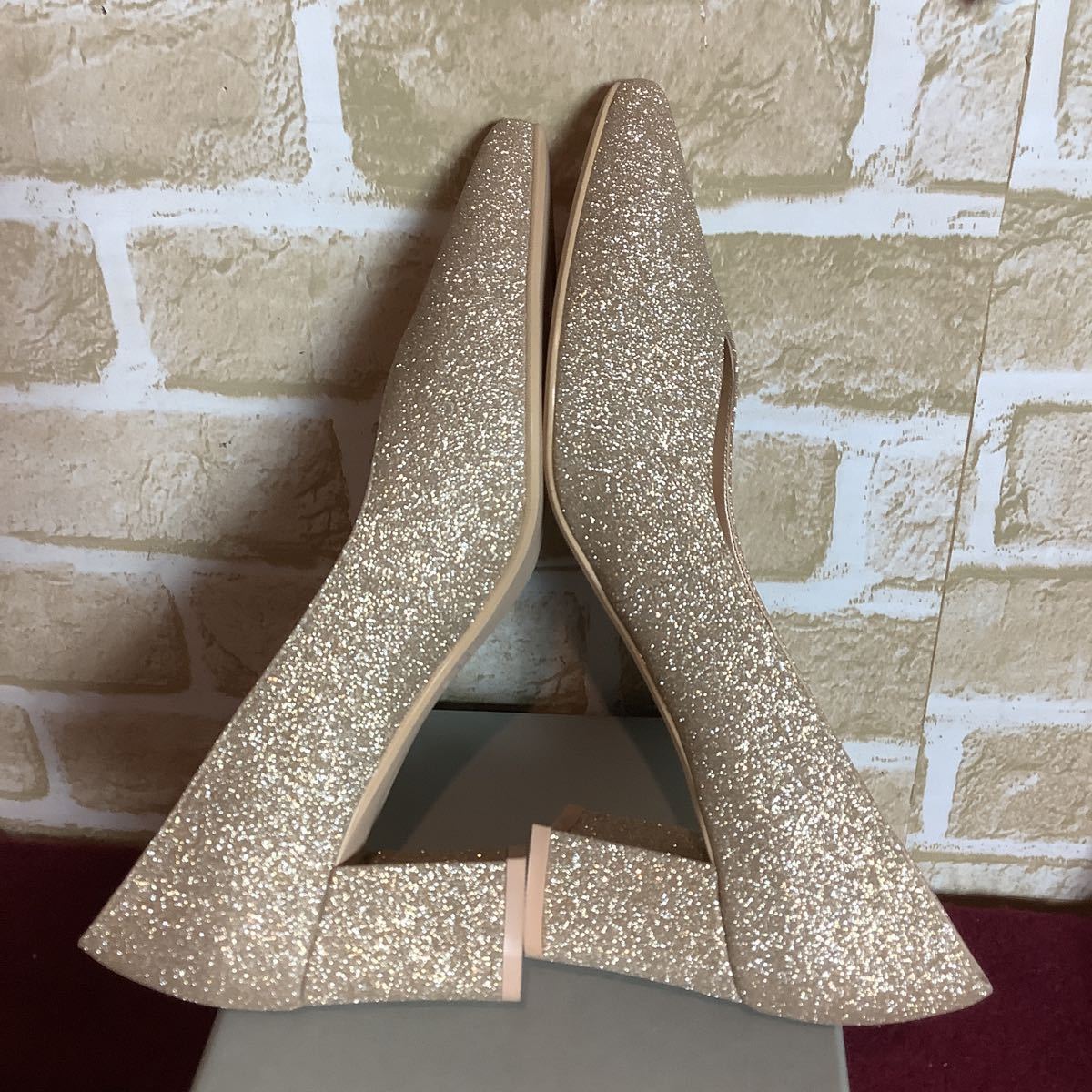 [ selling out! free shipping!]A-140 SNIDEL! pumps! Gold!L 24.5cm! regular price 13,750 jpy! stylish! pretty! wedding! two next .! party! new goods! box attaching!