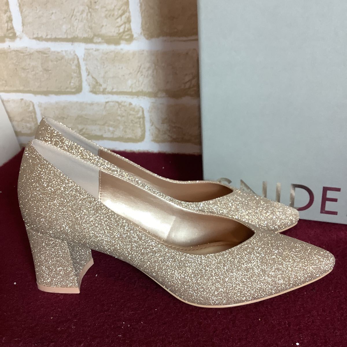 [ selling out! free shipping!]A-140 SNIDEL! pumps! Gold!L 24.5cm! regular price 13,750 jpy! stylish! pretty! wedding! two next .! party! new goods! box attaching!