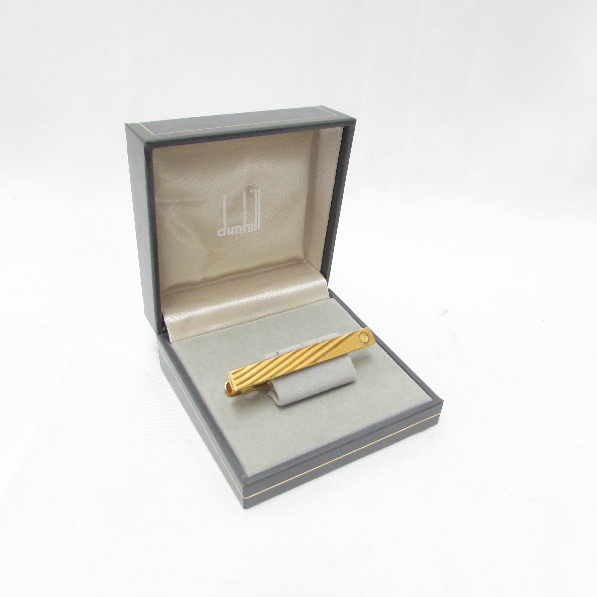 dunhill Dunhill tiepin Gold ka ramen z accessory box attaching USED /2306D