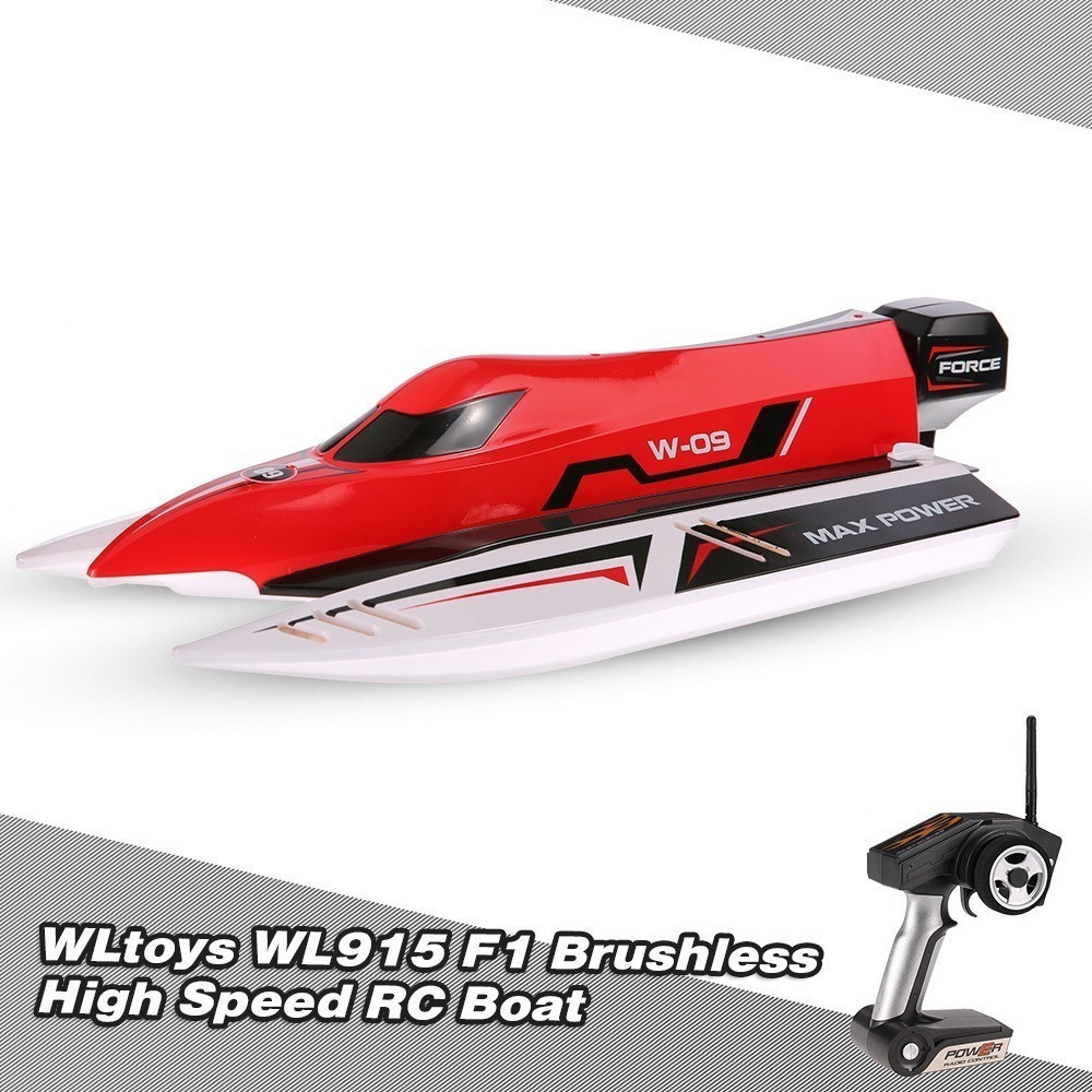 新品$ WLtoys WL915 2.4Ghz 2CHブラシレス45KM / H高速RCレーシングボート