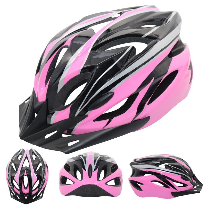 ヘルメット 自転車 超軽量 流線型 ロードバイク MTB サイクリング 大人 男女兼用 ヘルメット フリーサイズ ブラック ピンク 黒 桃色 Y0485