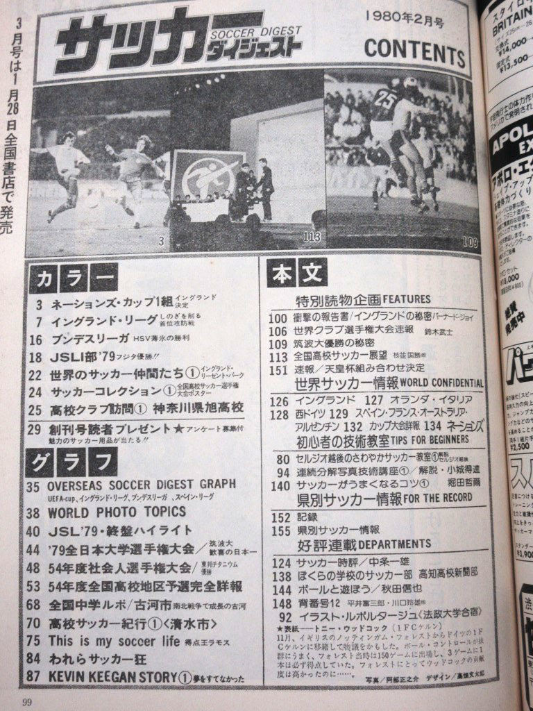 06K156 [昭和55年] 1980 2月 サッカーダイジェスト 創刊号 ネーションズ・カップ JSL ラモス 現状 売り切り_画像6