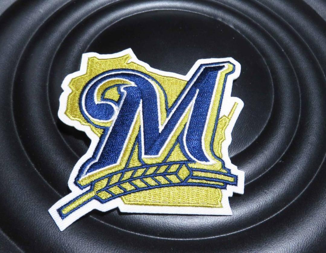 B/Mロゴ（大麦）◆MLBミルウォーキー・ブルワーズ Milwaukee Brewers『 M』野球ベースボール刺繍ワッペン◆メジャーリーグ■激渋■ 衣服DIY_画像3