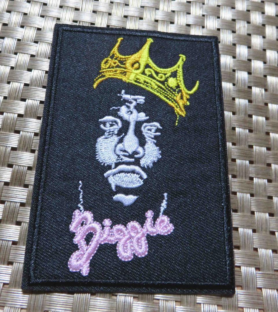 四角◆新品ノトーリアスThe Notorious B.I.G） ビギー（Biggie）　ビッグ（BIG)　ラップ　ラッパー　ヒッポホップ　刺繍ワッペン（パッチ）