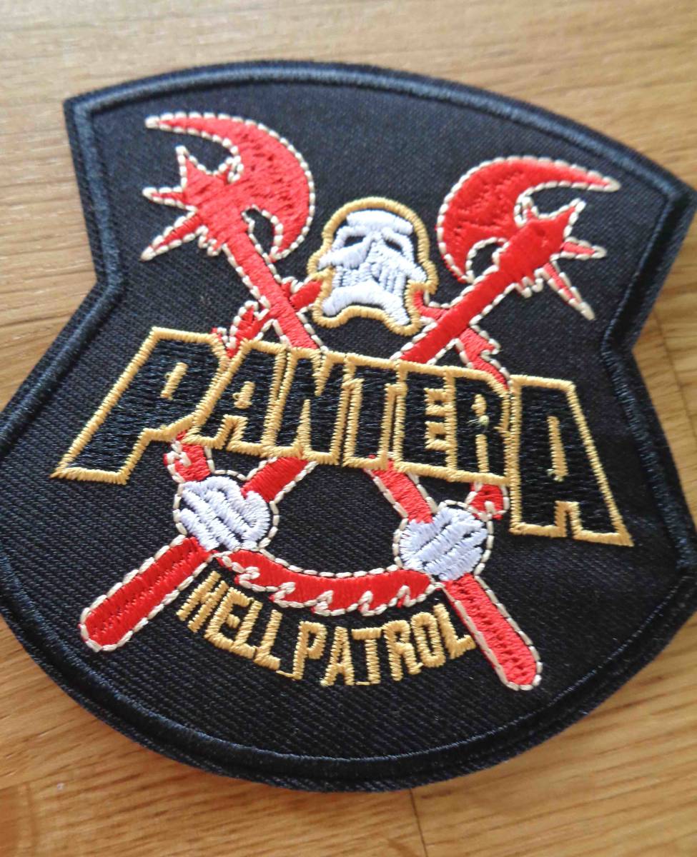 黒◆新品パンデラ　ヘル・パトロールPANTERA HELL PATROLヘヴィメタル　heavy metal ヘビーメタルバンド　ヘビメタ刺繍ワッペン （パッチ）_画像2