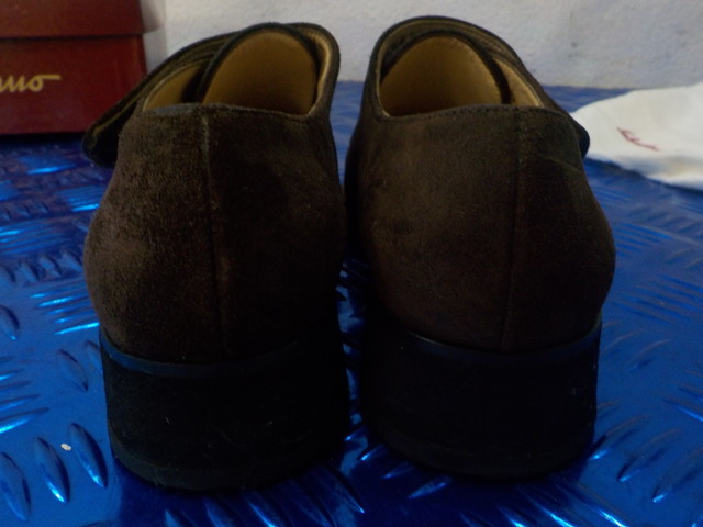 TIN*0 Ferragamo suede lady's shoes shoes pumps Brown tea Salvatore 5-6/9(.)
