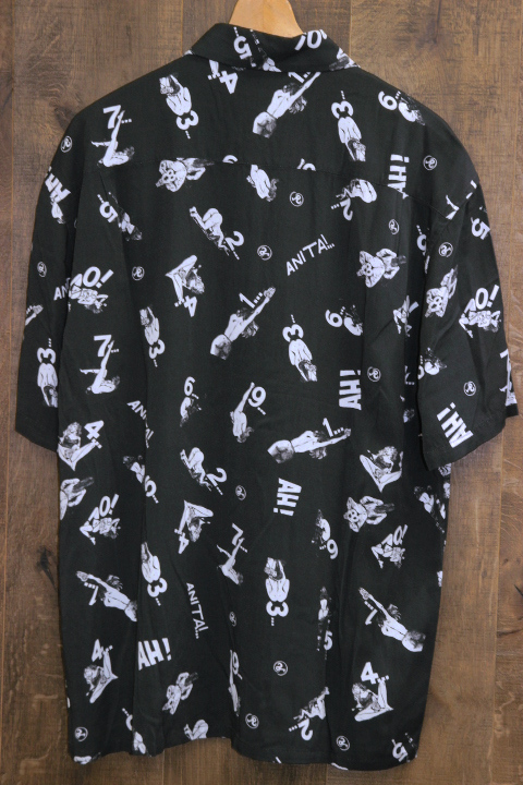 新品未使用 Richardson (リチャードソン) Crepax Aloha Shirt / Lサイズ / 黒 / アロハシャツ_画像2