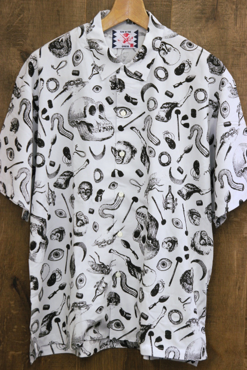 未使用 SON OF THE CHEESE (サノバチーズ) × makoto kobayashi Skeleton Shirt / オープンカラーシャツ / Mサイズ / 半袖シャツ