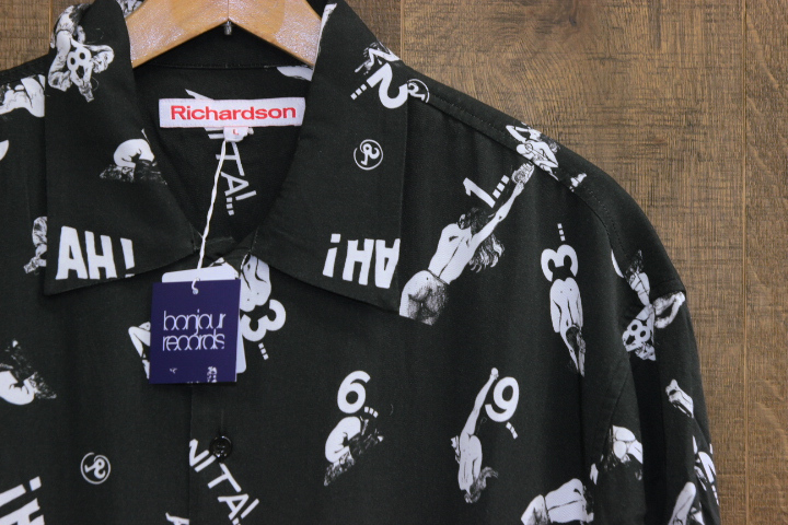 キムタク着 Richardson リチャードソン アロハシャツ Lサイズ 黒