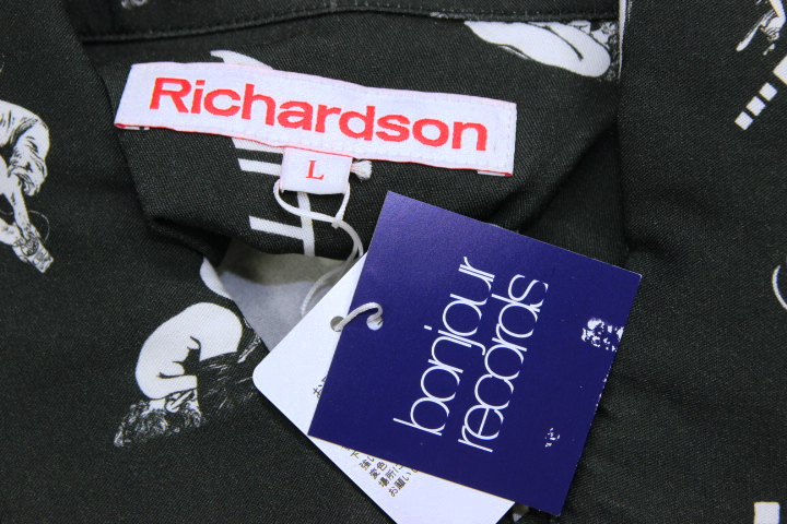 新品未使用 Richardson (リチャードソン) Crepax Aloha Shirt / Lサイズ / 黒 / アロハシャツ_画像5