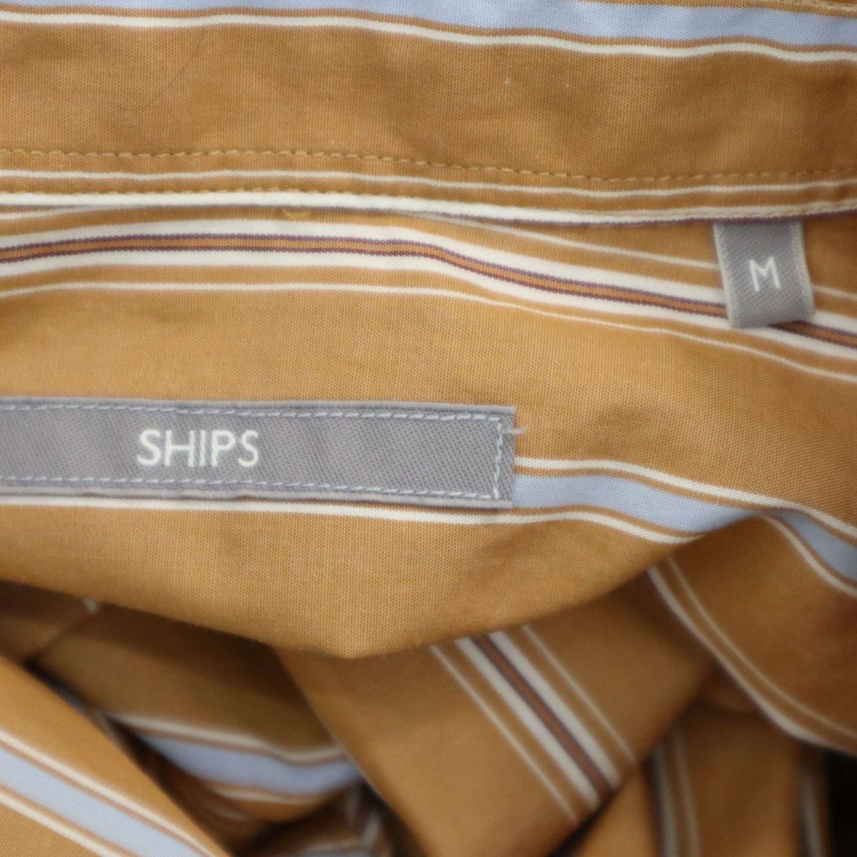 SHIPS シップス 春夏 オーバーサイズ★ 半袖 ストライプ シャツ Sz.M メンズ ベージュ A3T06729_6#Aの画像5