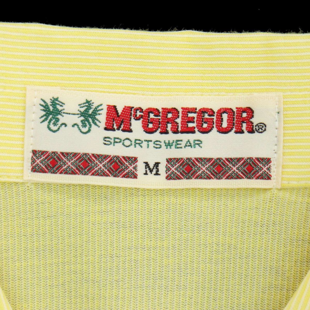 【新品 未使用】 McGREGOR マクレガー 春夏 ロゴ刺繍 半袖 ストライプ ポロシャツ Sz.M　メンズ　A3T07143_6#A_画像8