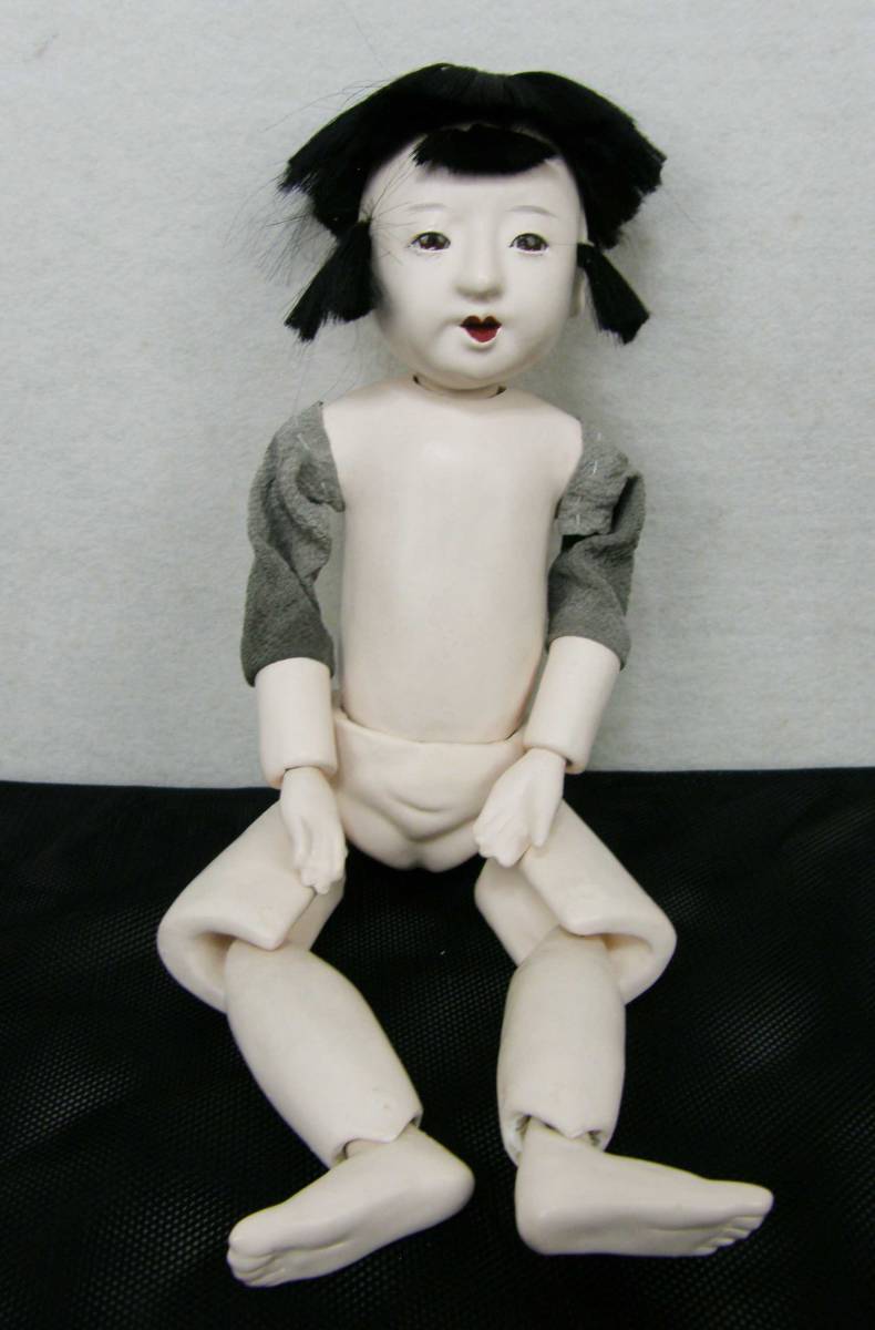 期間限定キャンペーン 三つ折れ人形 市松人形 上 木箱入り 難あり 37cm