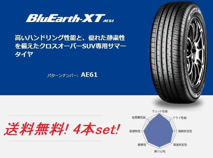 送料無料!! ヨコハマ ブルーアースＸＴ AE61 215/55R18 99V XL 4本セット_画像1