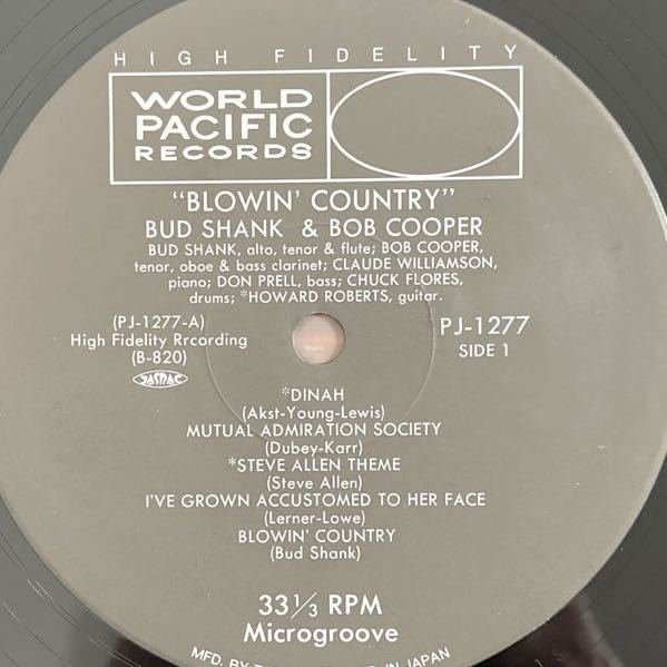 LP■JAZZ/Bud Shank/Blowin' Country/WP 1277/美品美盤/バド・シャンク/ボブ・クーパー_画像4