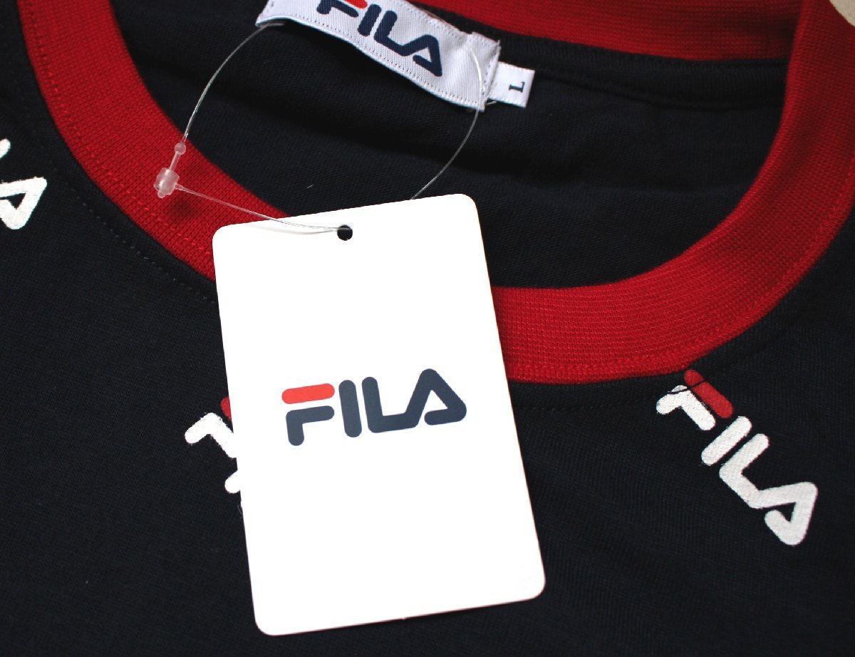 * unused tag attaching filler /FILA[ T-shirt 2 pieces set *L* navy / white ] old clothes. gplus Hiroshima 2306s1