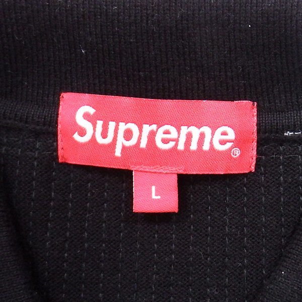 未使用品 Supreme Sequin Stripe Zip Polo Black L シュプリーム