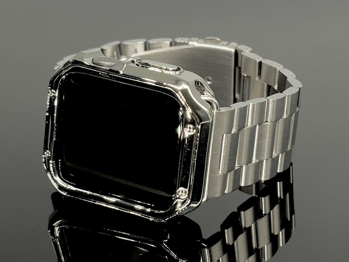 Apple Watch ロイヤルシルバーⅡ　カスタムバンド　セット　ケース　アップルウォッチ_画像2