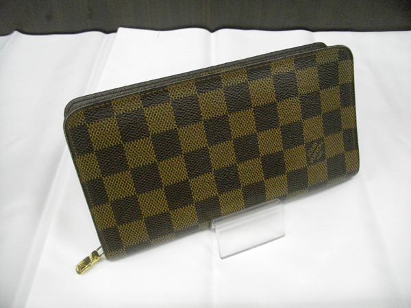 本物 ルイヴィトン ラウンドファスナー 長財布 N61728 ダミエ ポルトモネジップ ブラウン LOUIS VUITTON 苫小牧西店