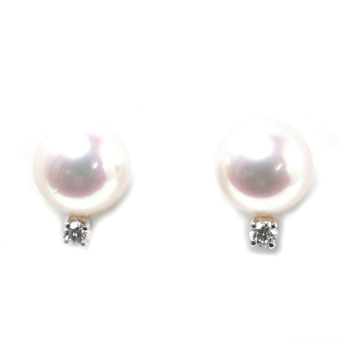 本店は ホワイトゴールド K18WG ミキモト MIKIMOTO ピアス 美品 中古