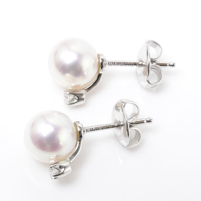 MIKIMOTO ミキモト パールイヤリング 7.3mm k18 - 通販