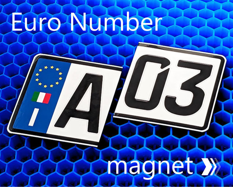 ユーロナンバー　プレート　両端に貼るタイプ　ステッカー　マグネット　吸着シート　選べる3素材　ドイツ　フランス　イタリア　英国_画像2