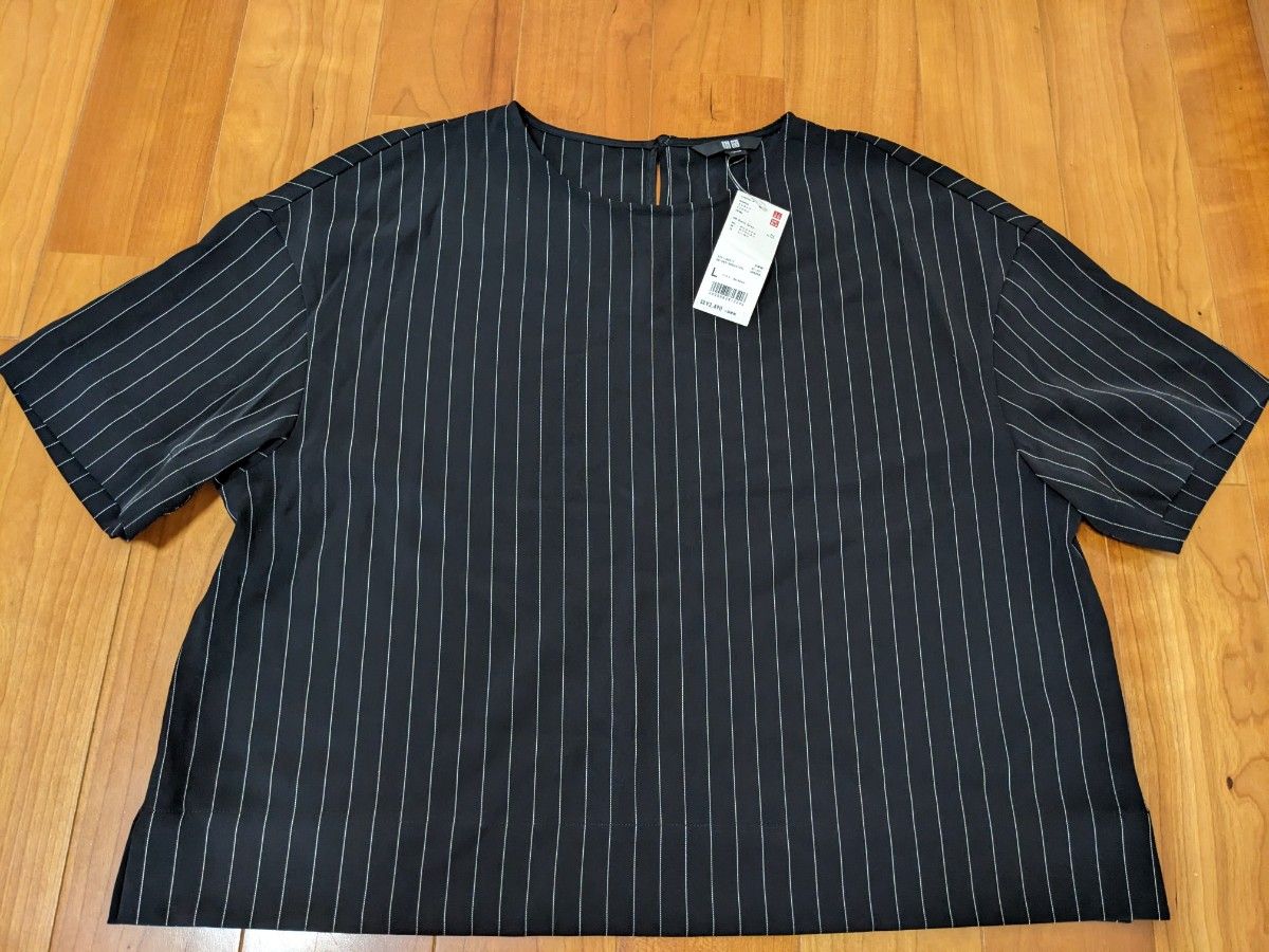 新品タグ付】UNIQLO ユニクロ ストライプTブラウス レディース L