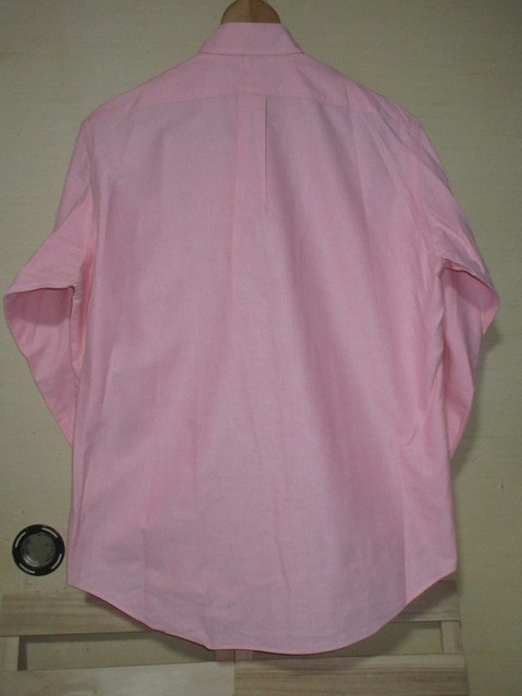 Ralph Lauren/YARMOUTH ラルフローレン/ヤーマス 長袖BDシャツ 41－84 ピンク単色 綿100% OXフォード ポニー付 クリーニング済の画像3