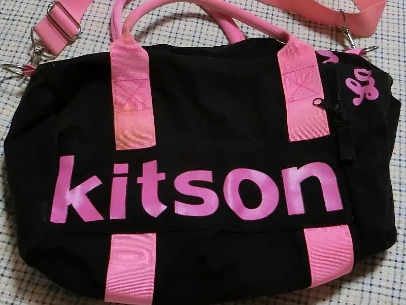 Kitson キットソン 取り外し ショルダー バッグ ハンドバッグ　ピンクロゴ_画像2